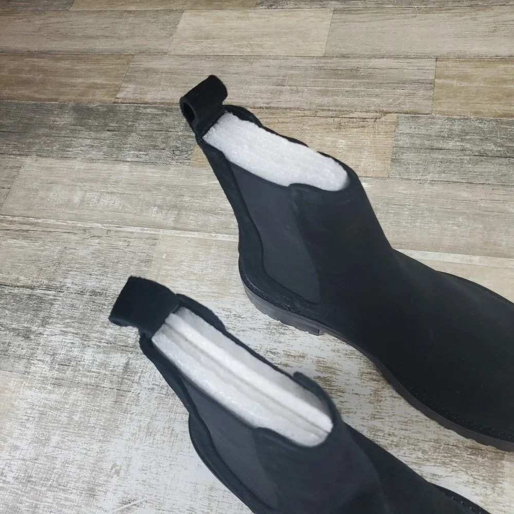 Saint Morta Chunky Men Chelsea Boot Sz 9 Black Suede Elastic Panel Slip On Ankle